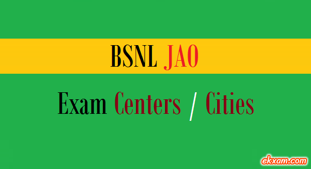 bsnl jao exam centers cities