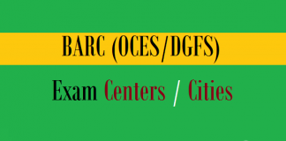 barc oces dgfs exam centers cities