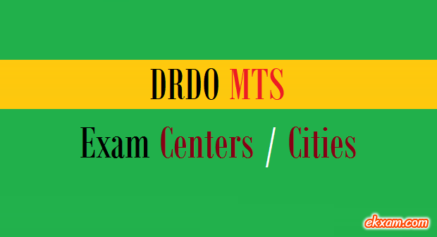 drdo mts exam centers cities