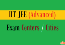 iit jee advance exam centers cities
