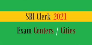 sbi clerk exam centers cities