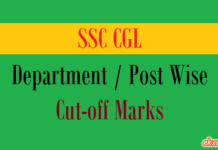 ssc cgl department post wise cut off marks