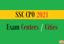 ssc cpo exam centers cities