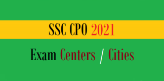 ssc cpo exam centers cities