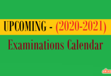 upcoming examinations calendar