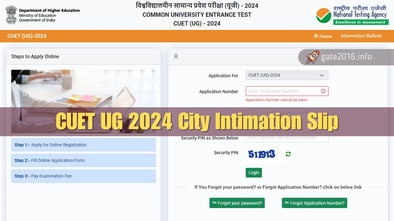 cuet ug exam city intimation slip 2024